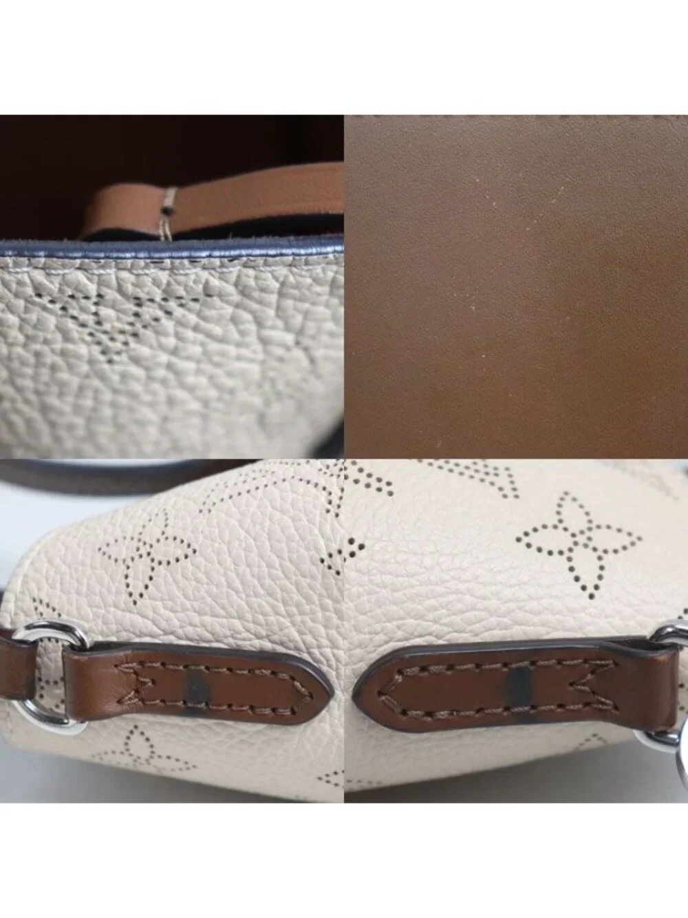 Louis Vuitton Hina PM 2-Way Shoulder Bag Mahina Beige Brown